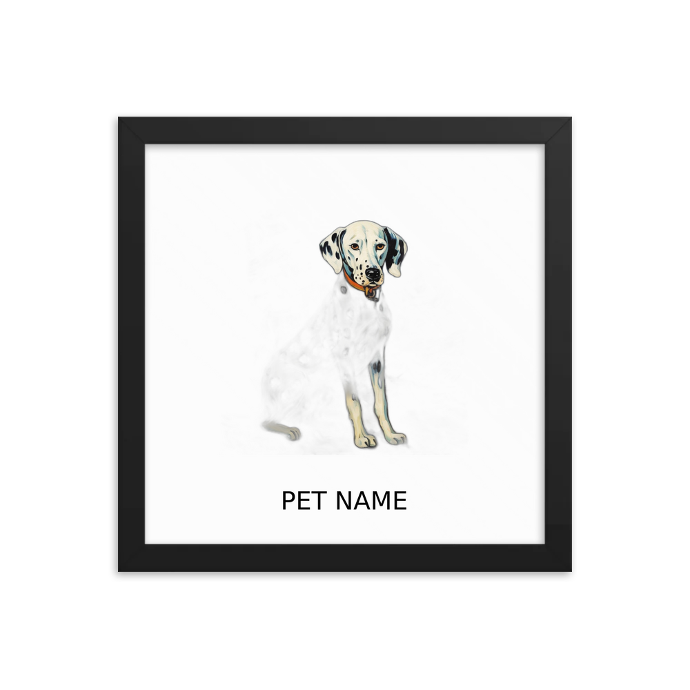 PugMug Custom Dalmatian Framed Print with Your Pet’s Name