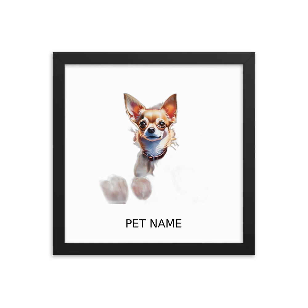 PugMug Custom Chihuahua Framed Print with Your Pet’s Name