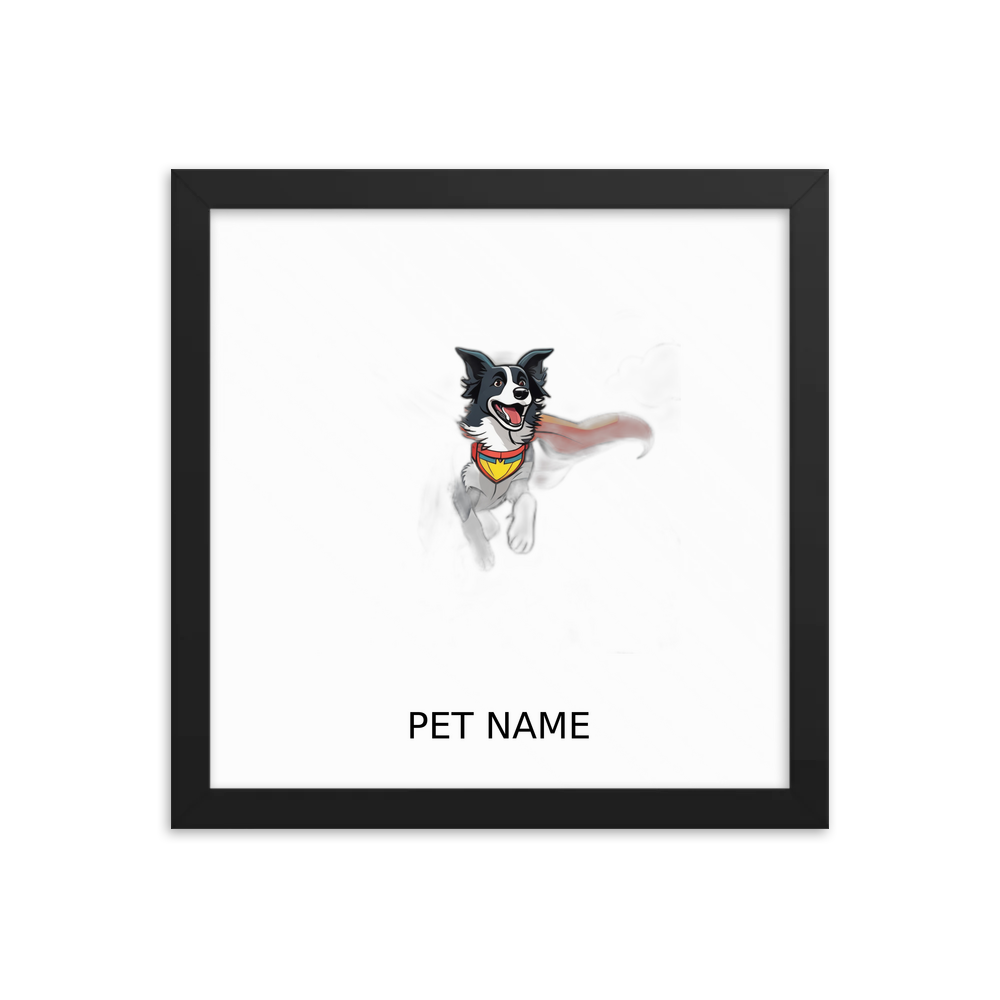 PugMug Custom Border Collie Framed Print with Your Pet’s Name