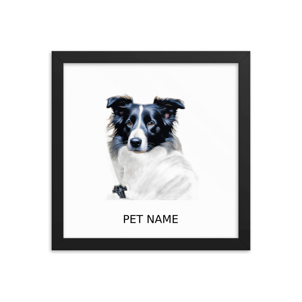 PugMug Custom Border Collie Framed Print with Your Pet’s Name