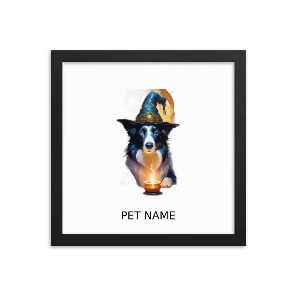PugMug Custom Border Collie Framed Print with Your Pet’s Name