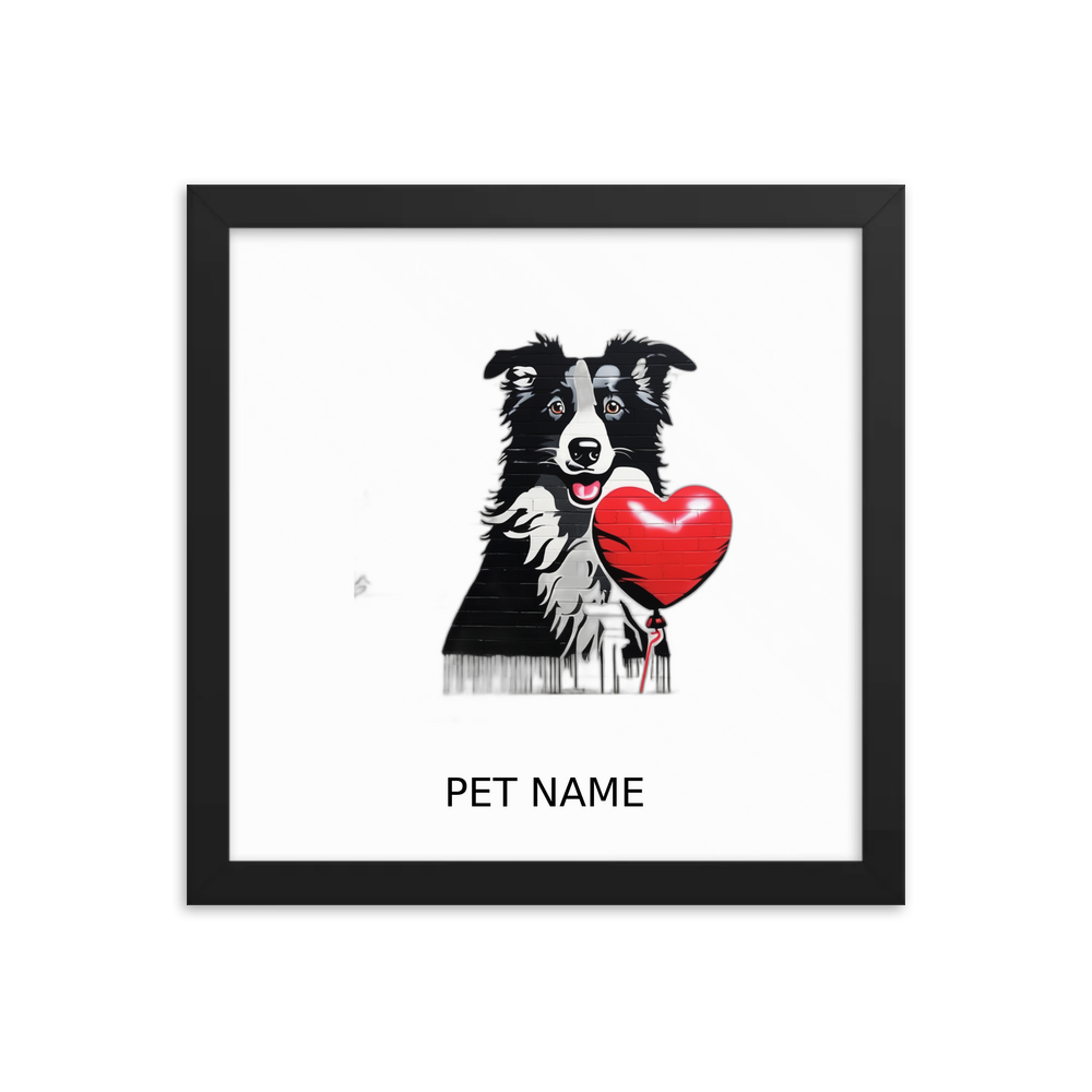 PugMug Custom Border Collie Framed Print with Your Pet’s Name