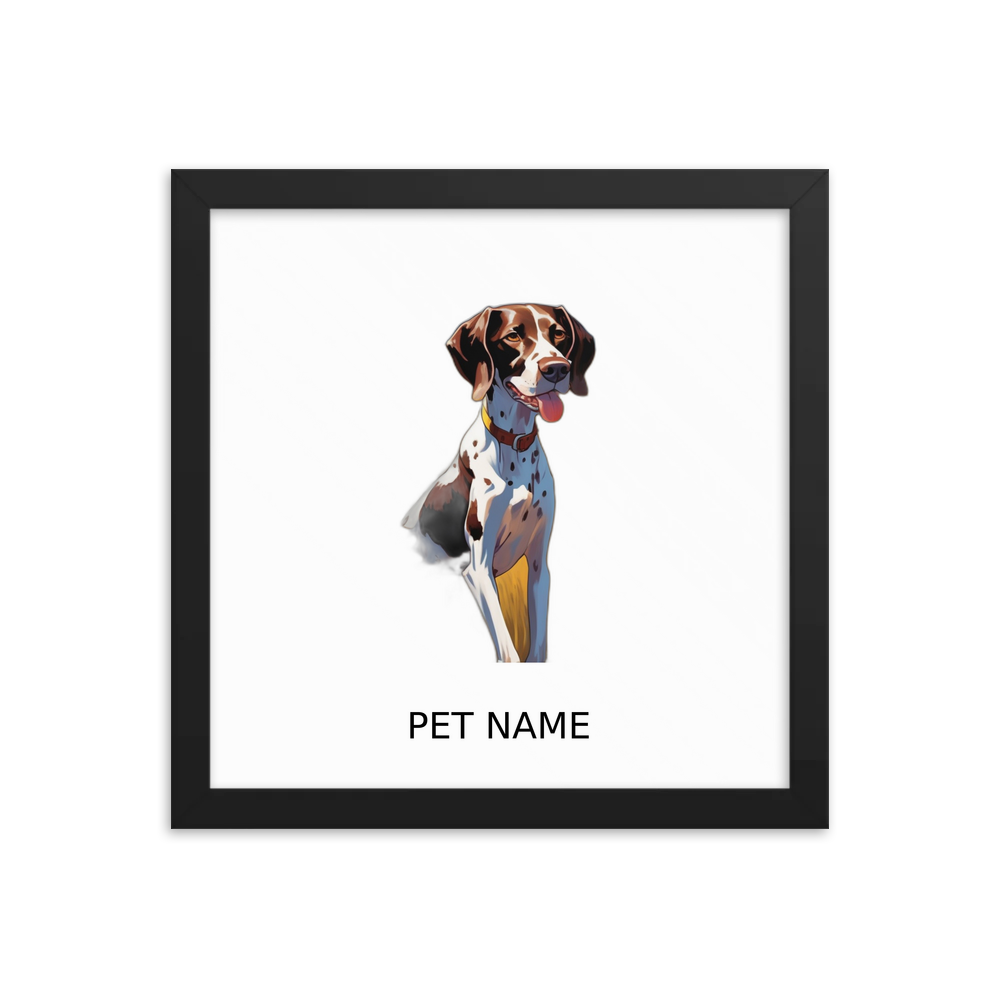 PugMug Custom Pointer Dog Framed Print with Your Pet’s Name