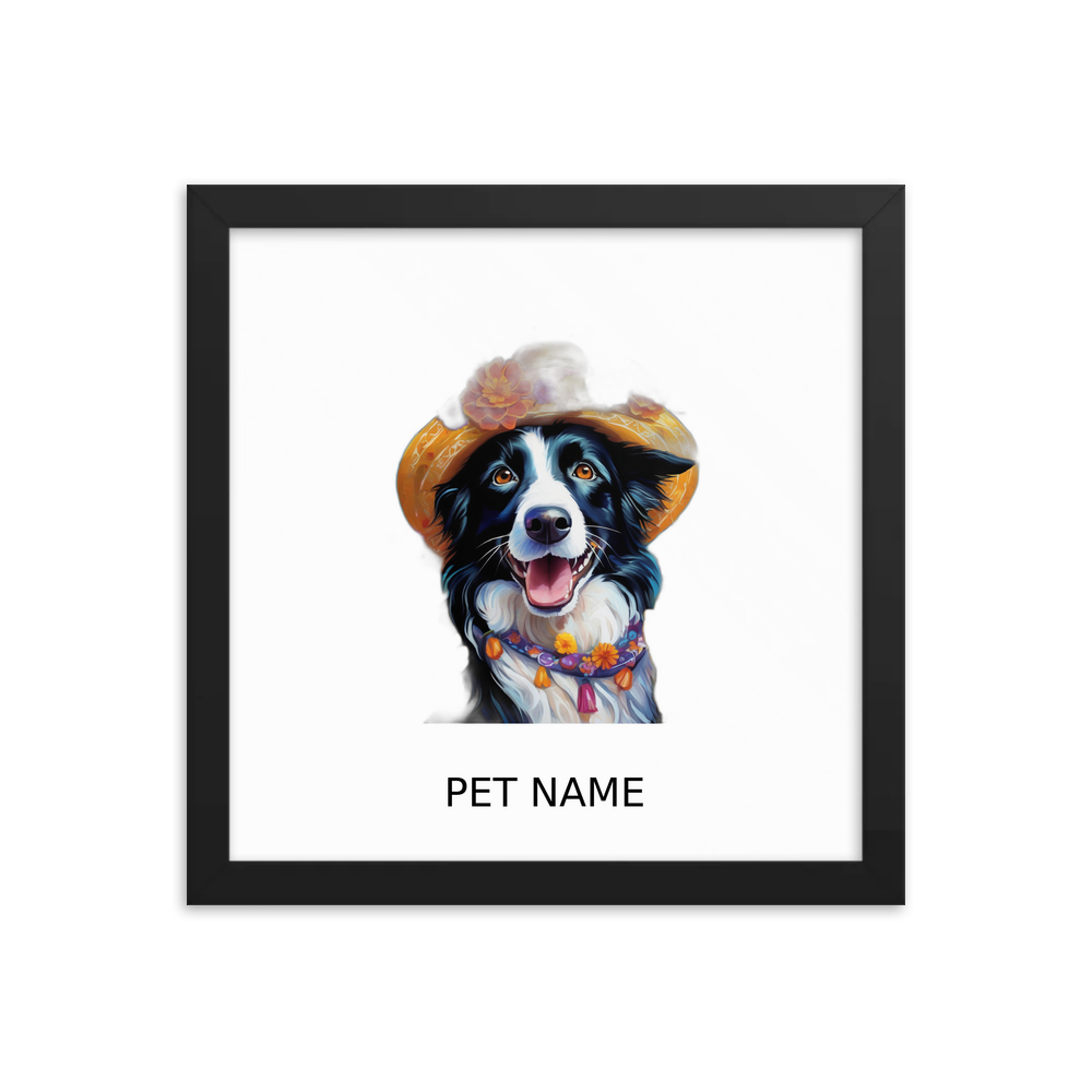 PugMug Custom Border Collie Framed Print with Your Pet’s Name
