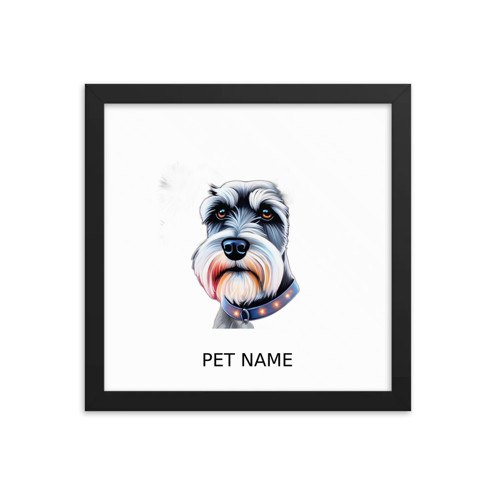 PugMug Custom Miniature Schnauzer Framed Print with Your Pet’s Name