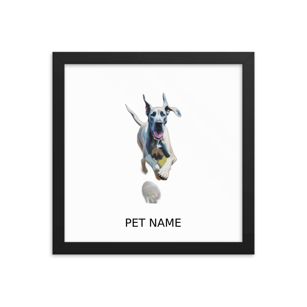 PugMug Custom Great Dane Framed Print with Your Pet’s Name