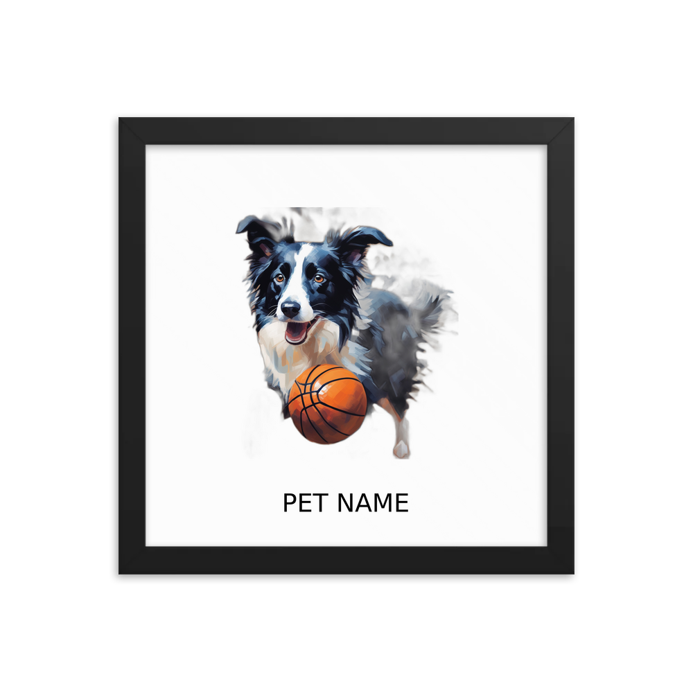 PugMug Custom Border Collie Framed Print with Your Pet’s Name