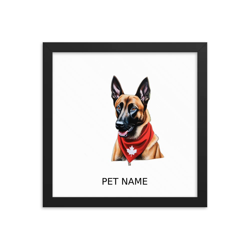 PugMug Custom Belgian Malinois Framed Print with Your Pet’s Name