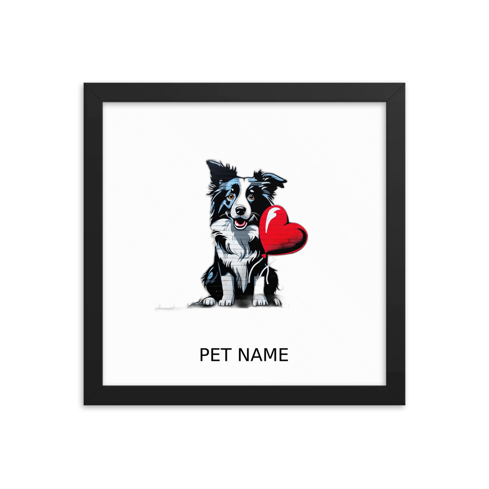 PugMug Custom Border Collie Framed Print with Your Pet’s Name