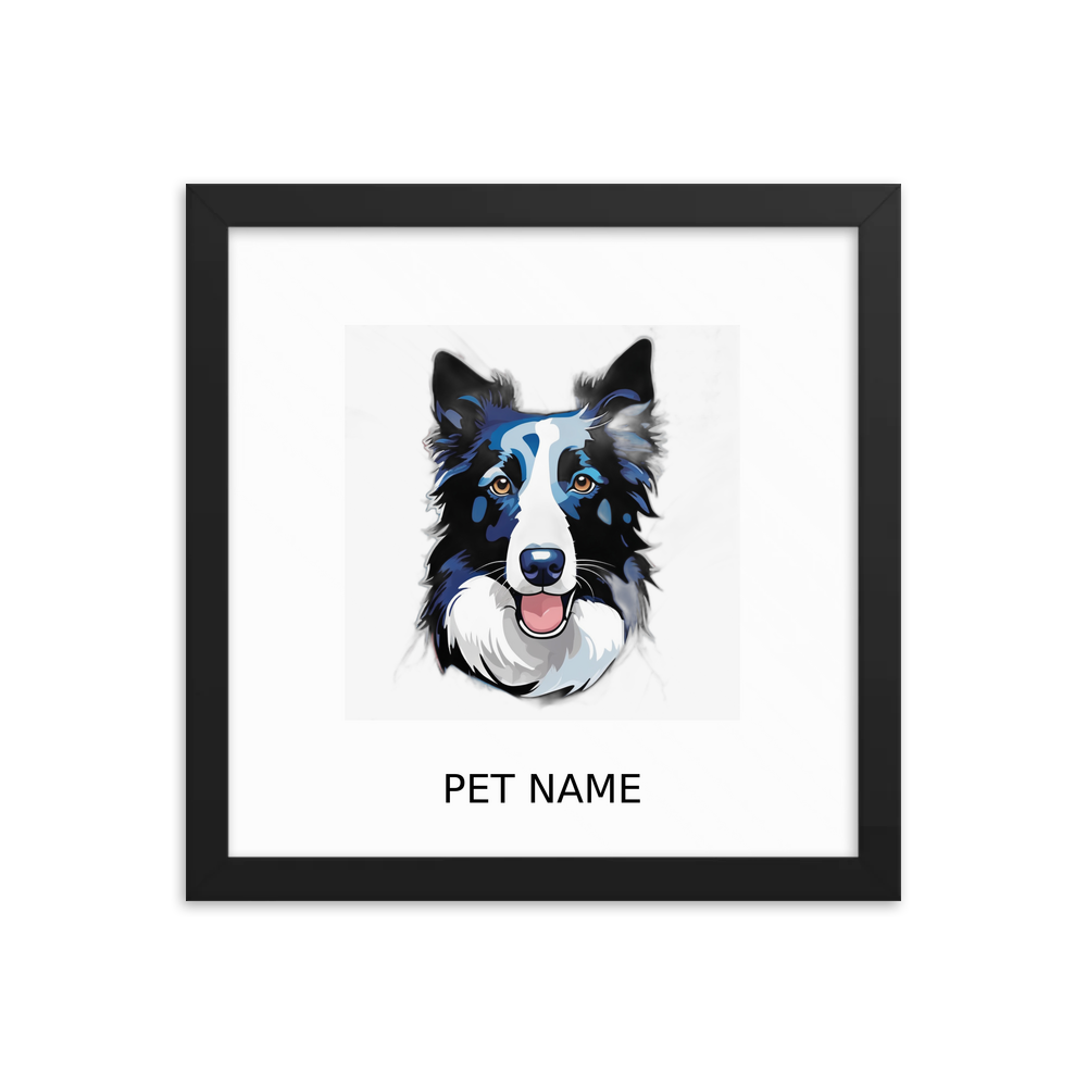 PugMug Custom Border Collie Framed Print with Your Pet’s Name