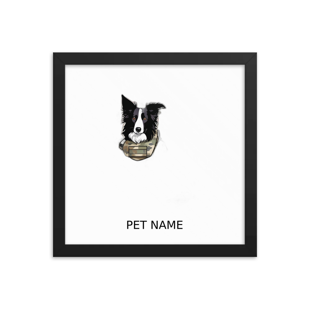 PugMug Custom Border Collie Framed Print with Your Pet’s Name
