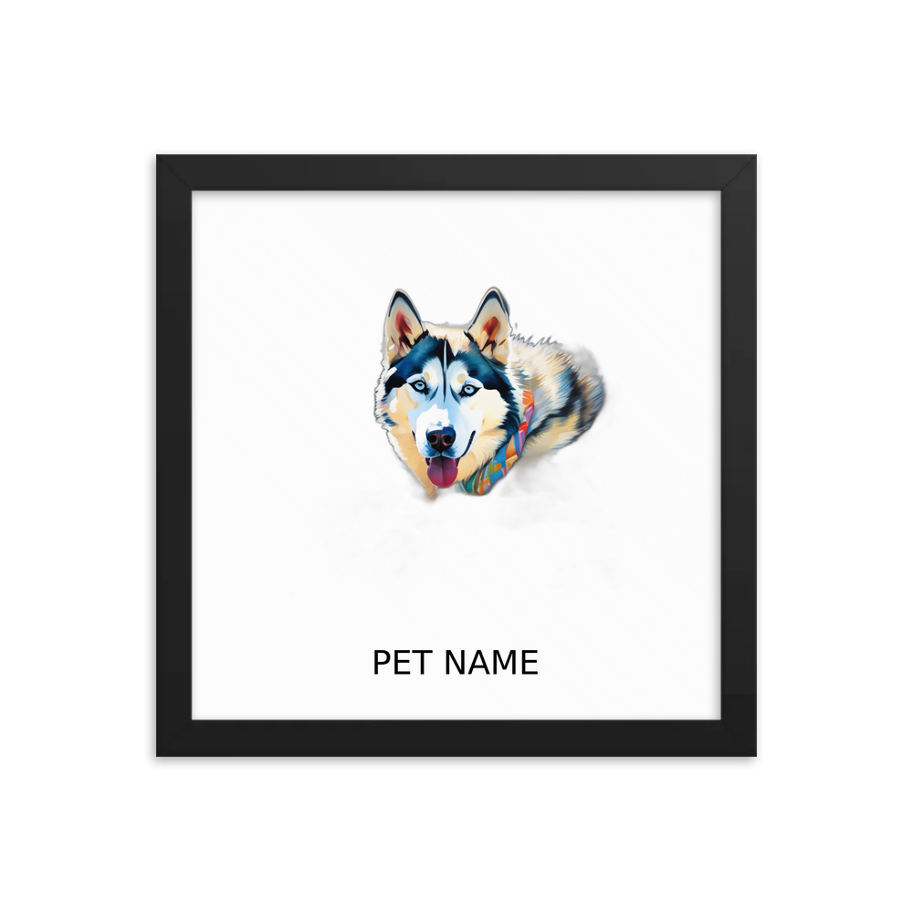 PugMug Custom Siberian Husky Framed Print with Your Pet’s Name