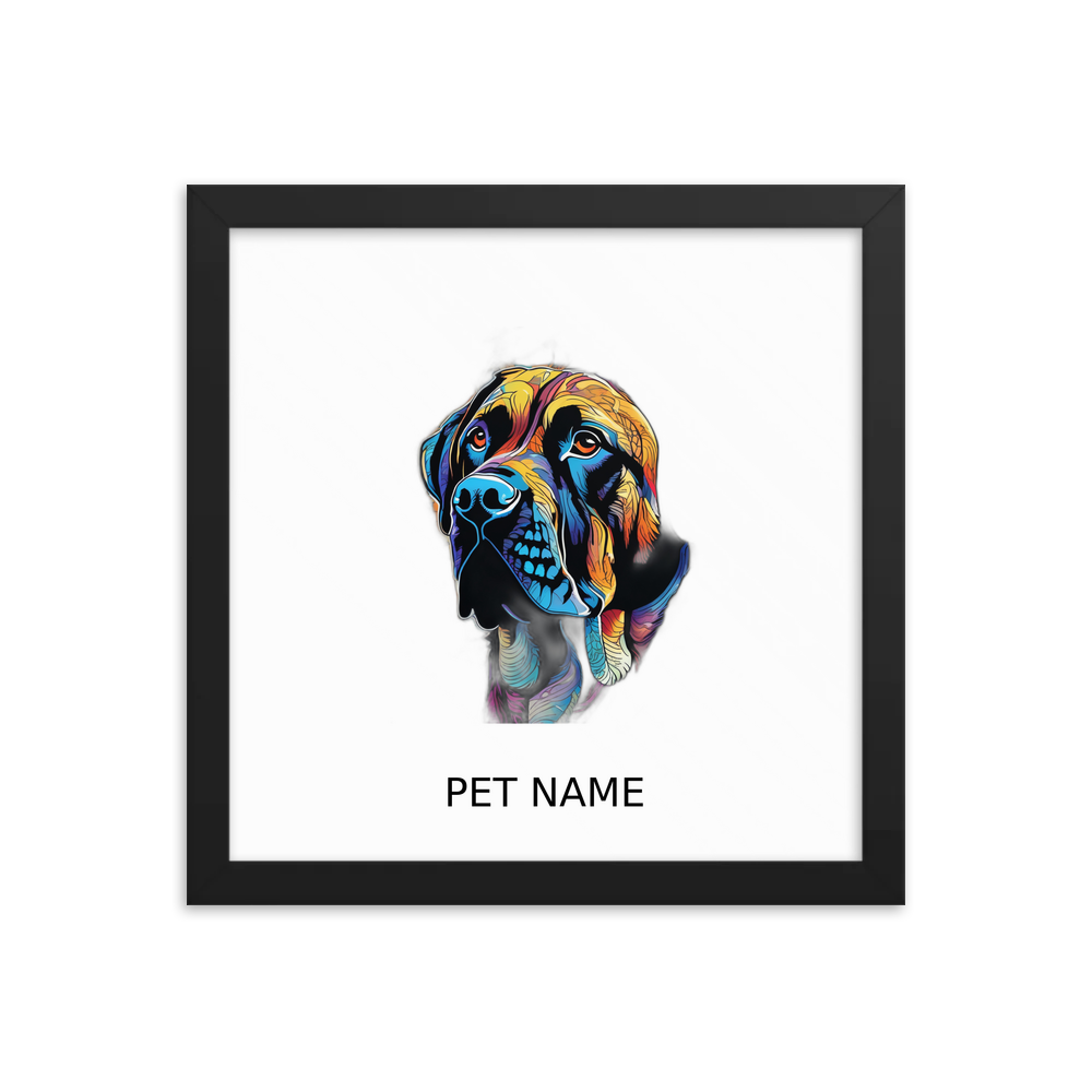PugMug Custom Mastiff Framed Print with Your Pet’s Name