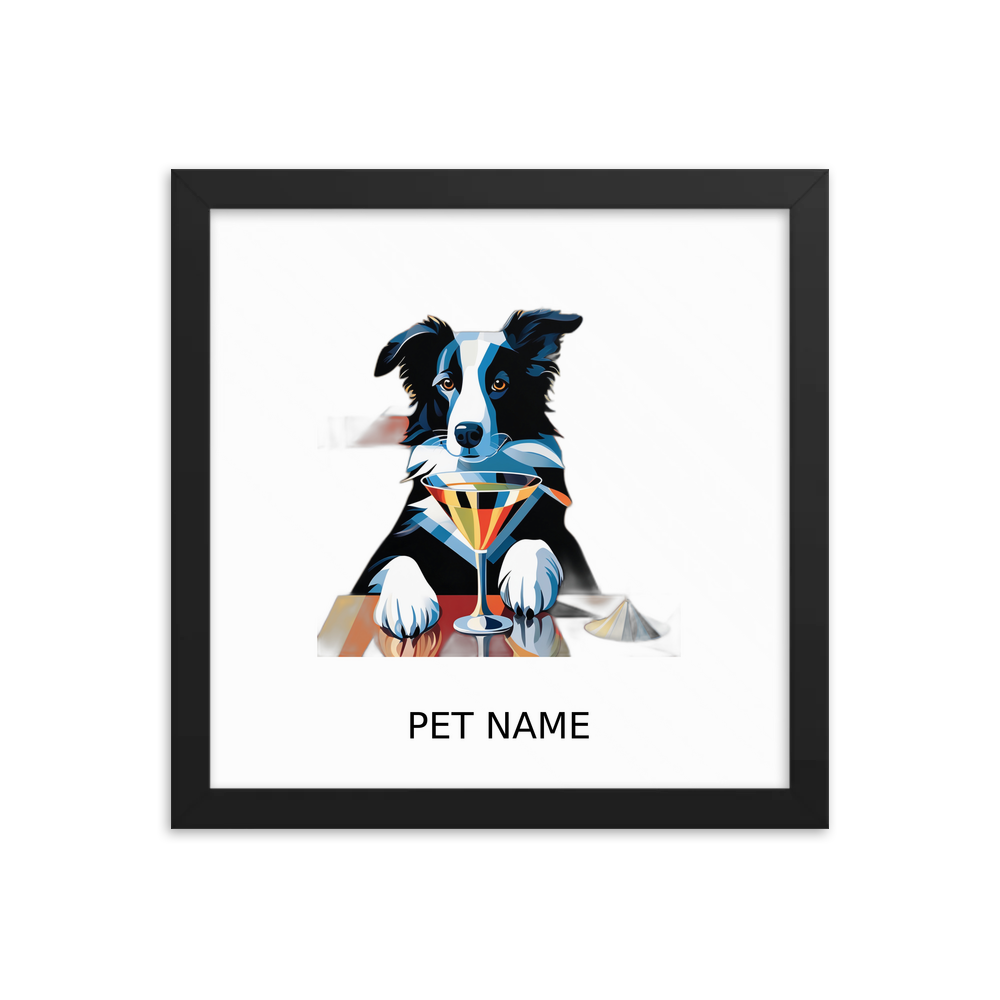 PugMug Custom Border Collie Framed Print with Your Pet’s Name