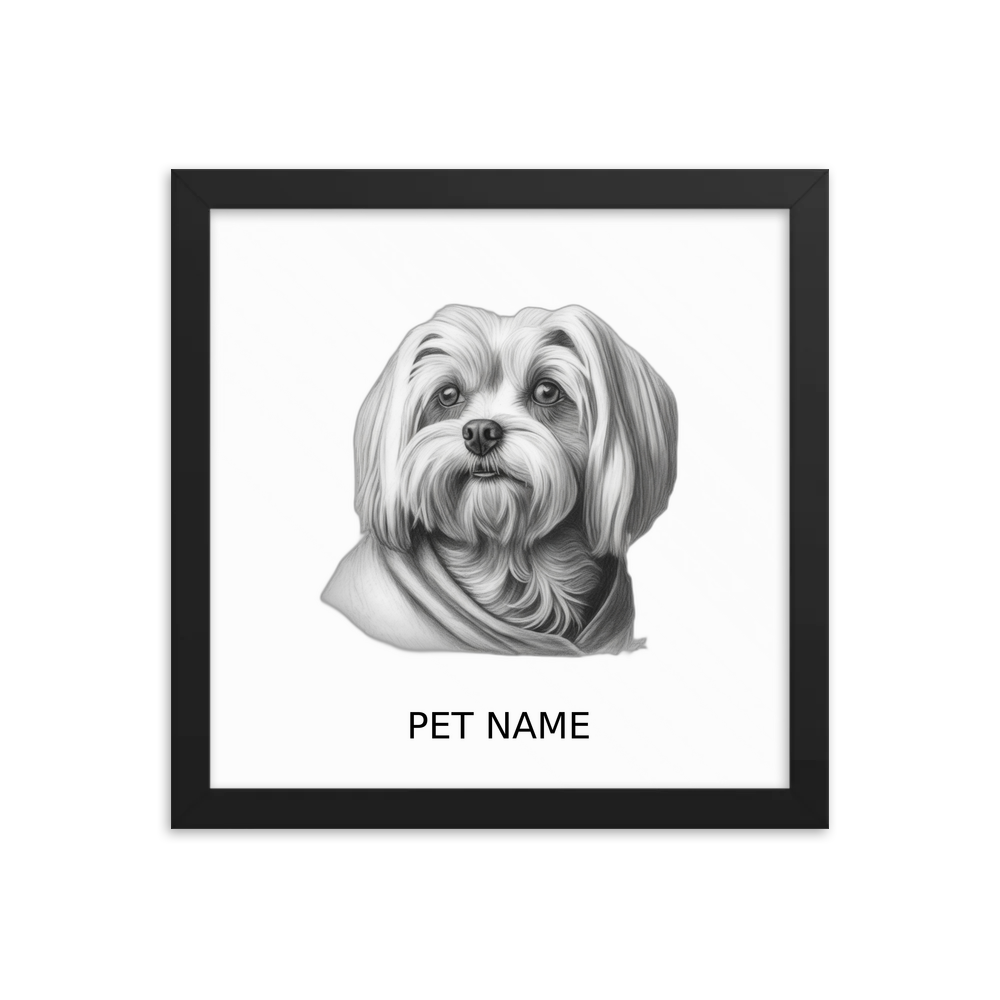 PugMug Custom Maltese Dog Framed Print with Your Pet’s Name