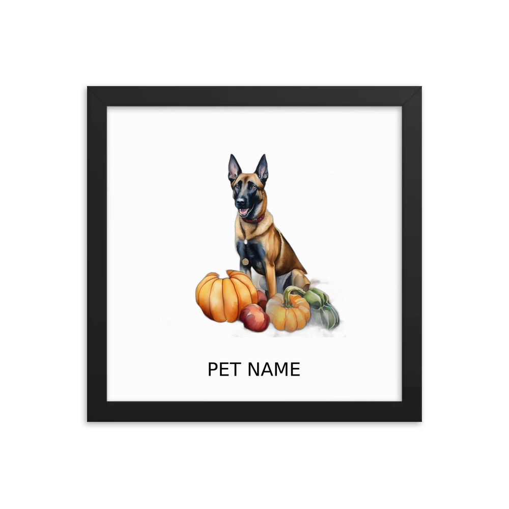 PugMug Custom Belgian Malinois Framed Print with Your Pet’s Name