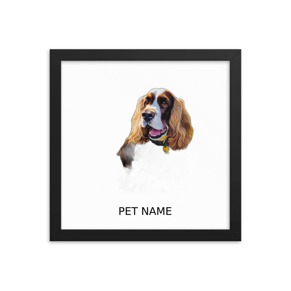 PugMug Custom English Cocker Spaniel Framed Print with Your Pet’s Name