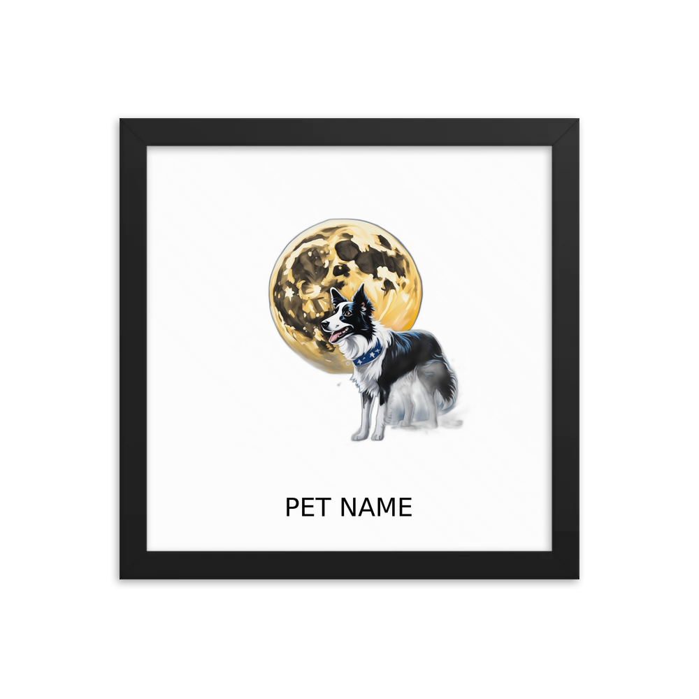 PugMug Custom Border Collie Framed Print with Your Pet’s Name