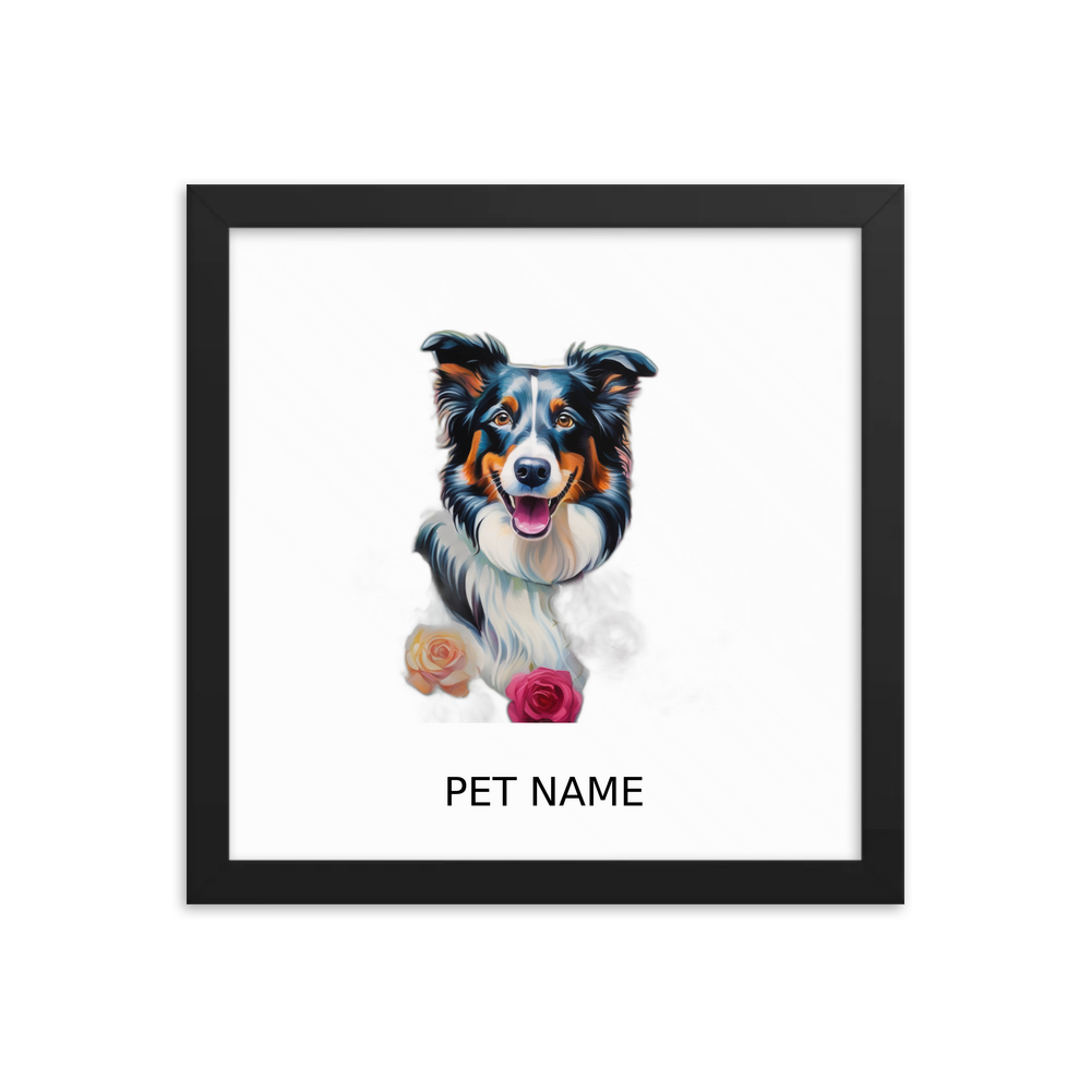 PugMug Custom Border Collie Framed Print with Your Pet’s Name