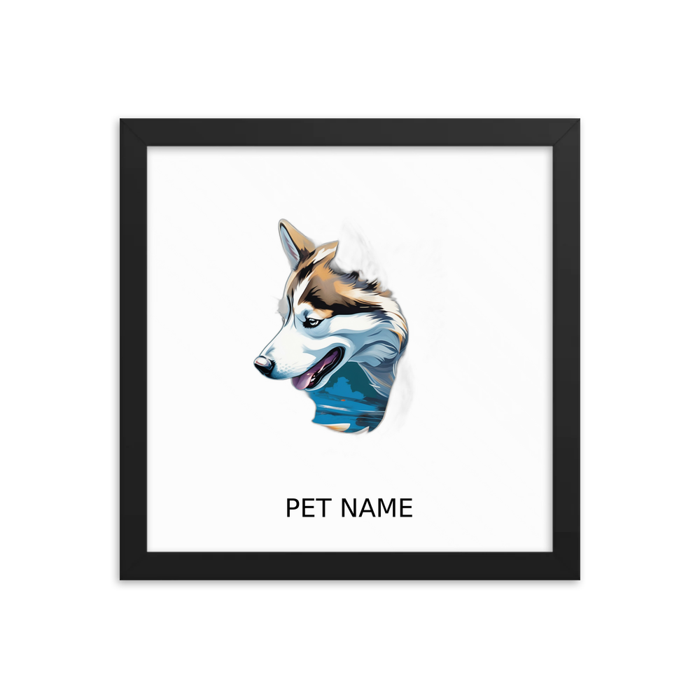 PugMug Custom Siberian Husky Framed Print with Your Pet’s Name