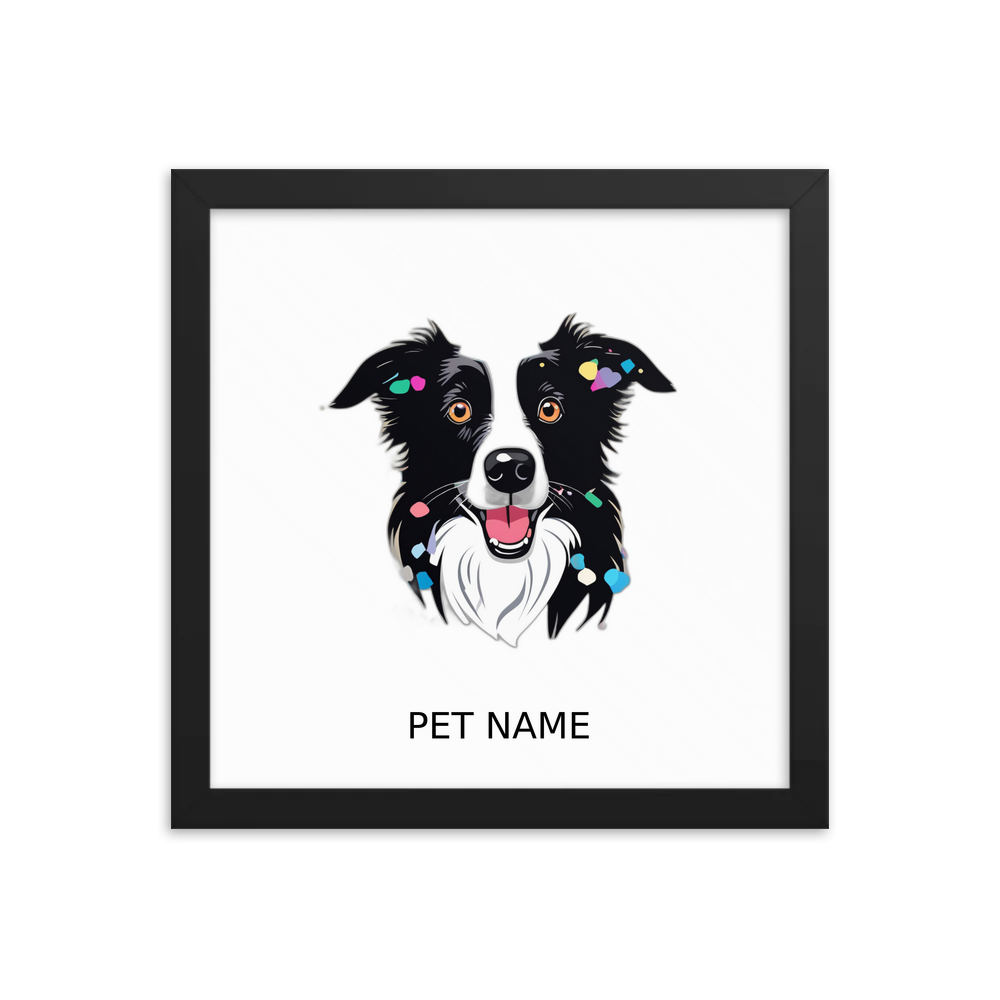 PugMug Custom Border Collie Framed Print with Your Pet’s Name