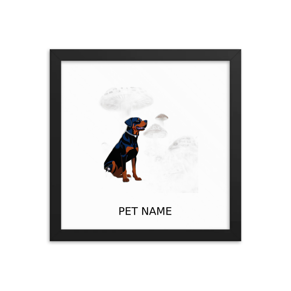 PugMug Custom Rottweiler Framed Print with Your Pet’s Name