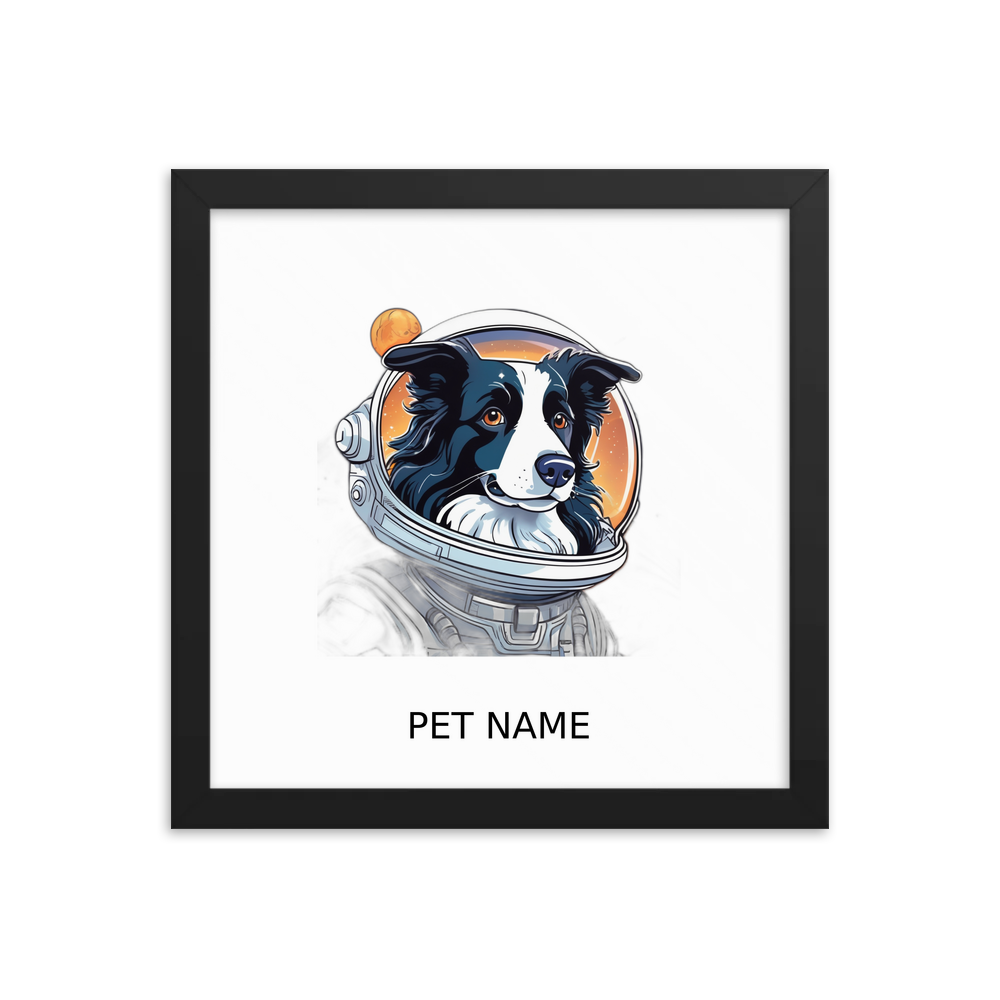 PugMug Custom Border Collie Framed Print with Your Pet’s Name
