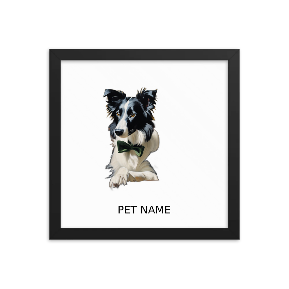 PugMug Custom Border Collie Framed Print with Your Pet’s Name