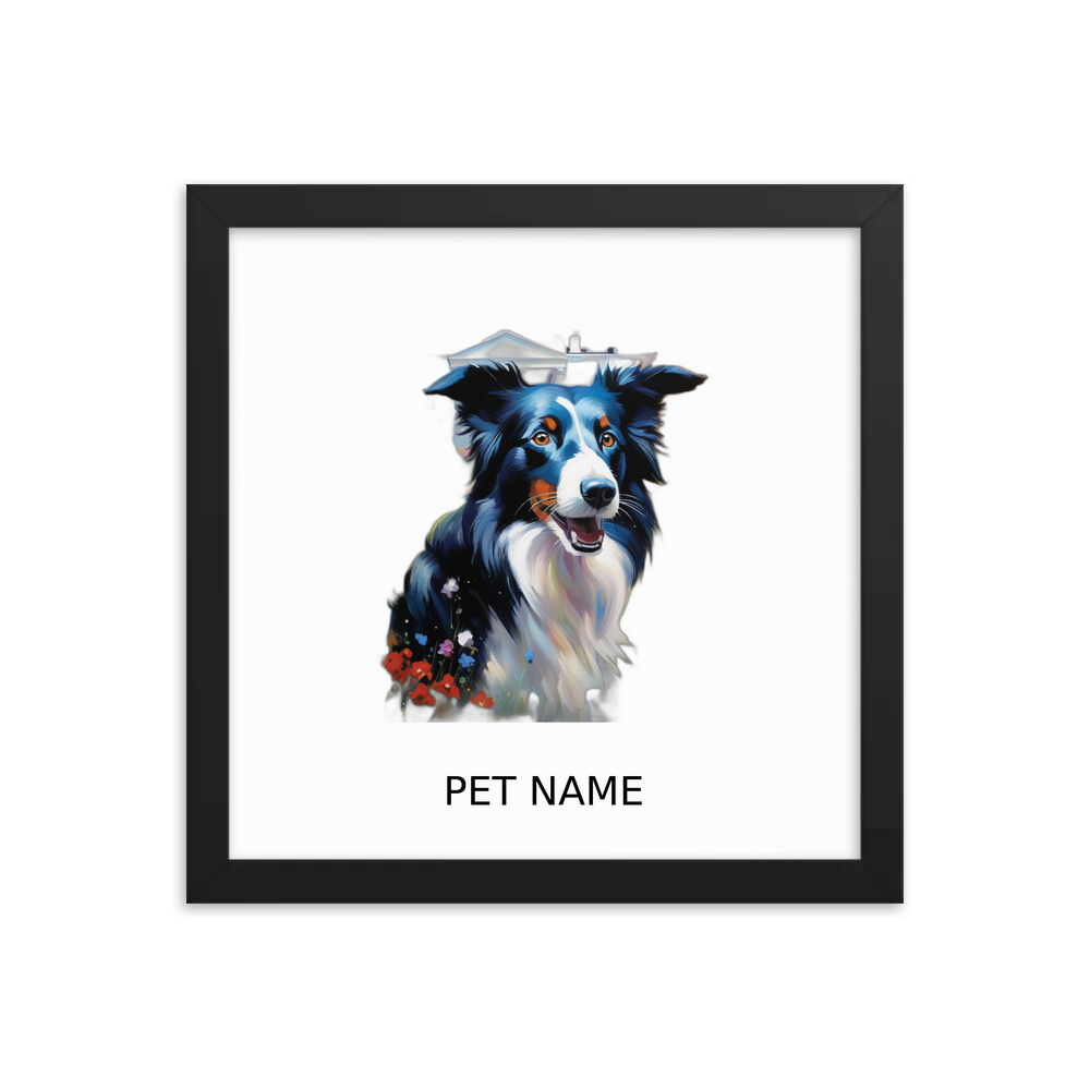PugMug Custom Border Collie Framed Print with Your Pet’s Name