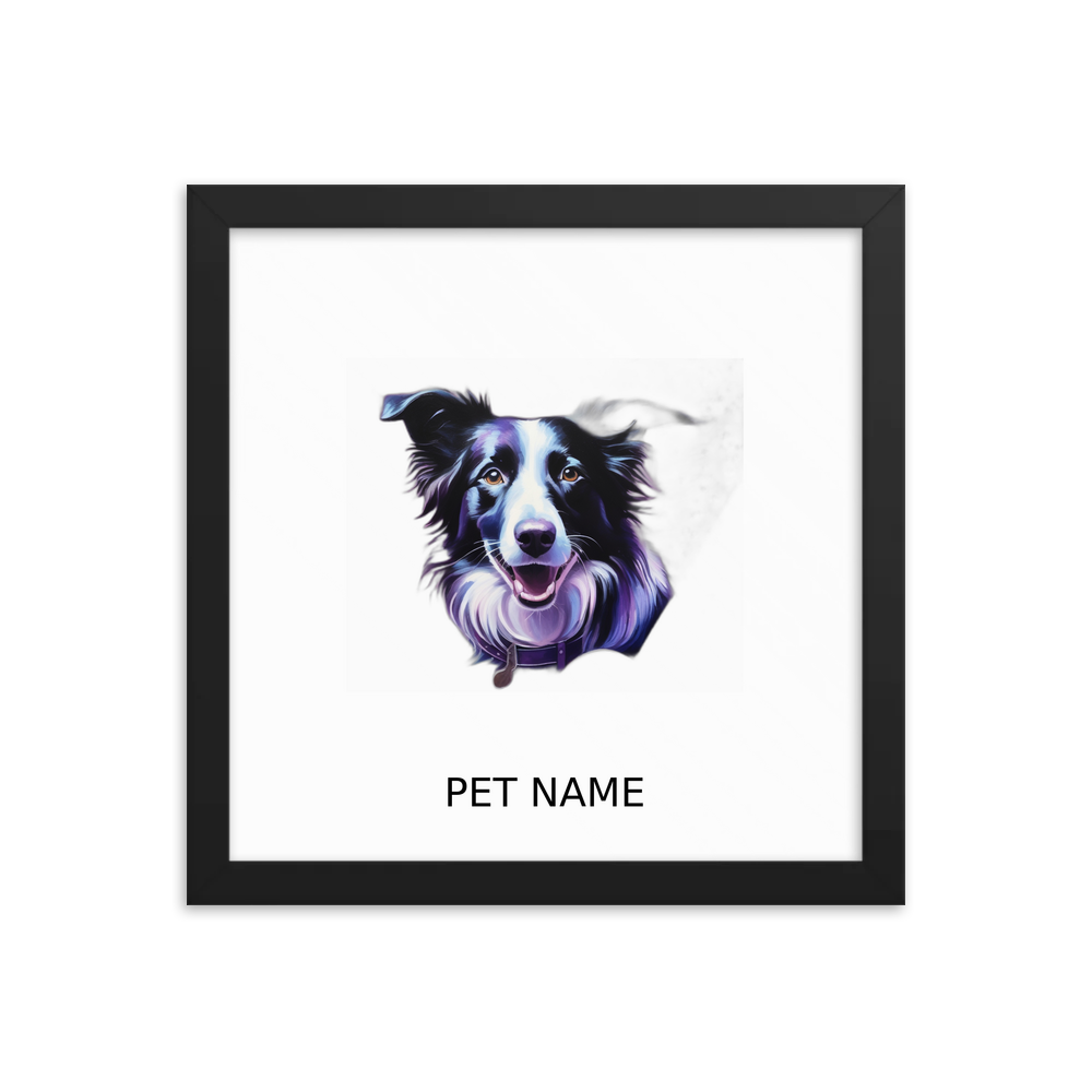 PugMug Custom Border Collie Framed Print with Your Pet’s Name