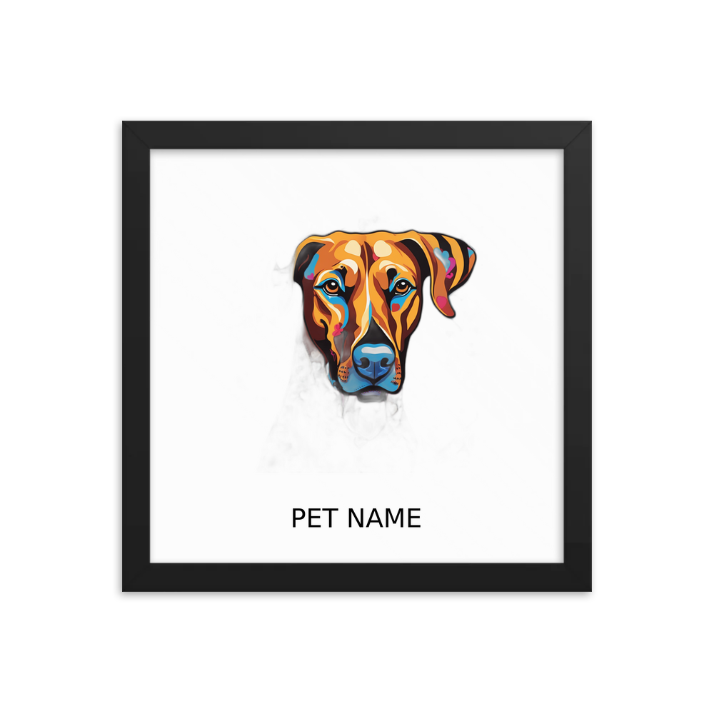 PugMug Custom Rhodesian Ridgeback Framed Print with Your Pet’s Name