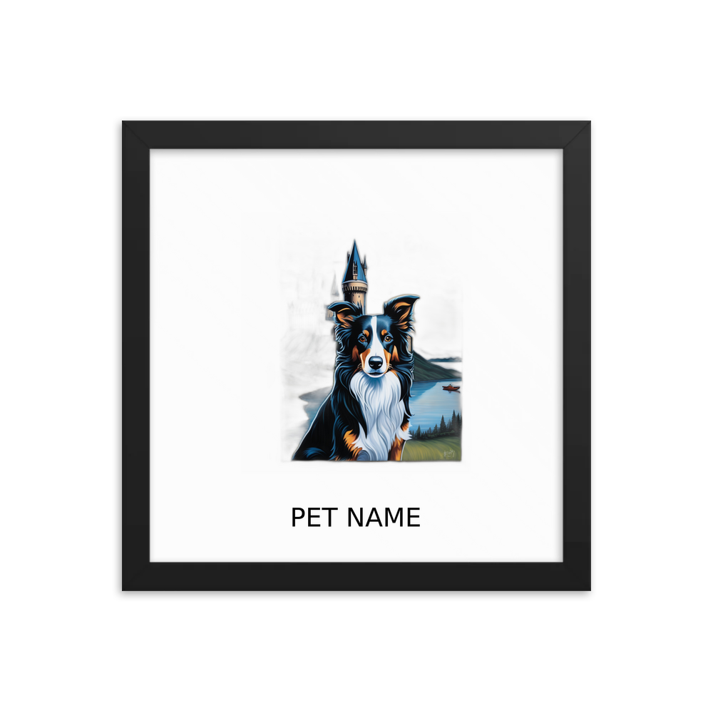 PugMug Custom Border Collie Framed Print with Your Pet’s Name
