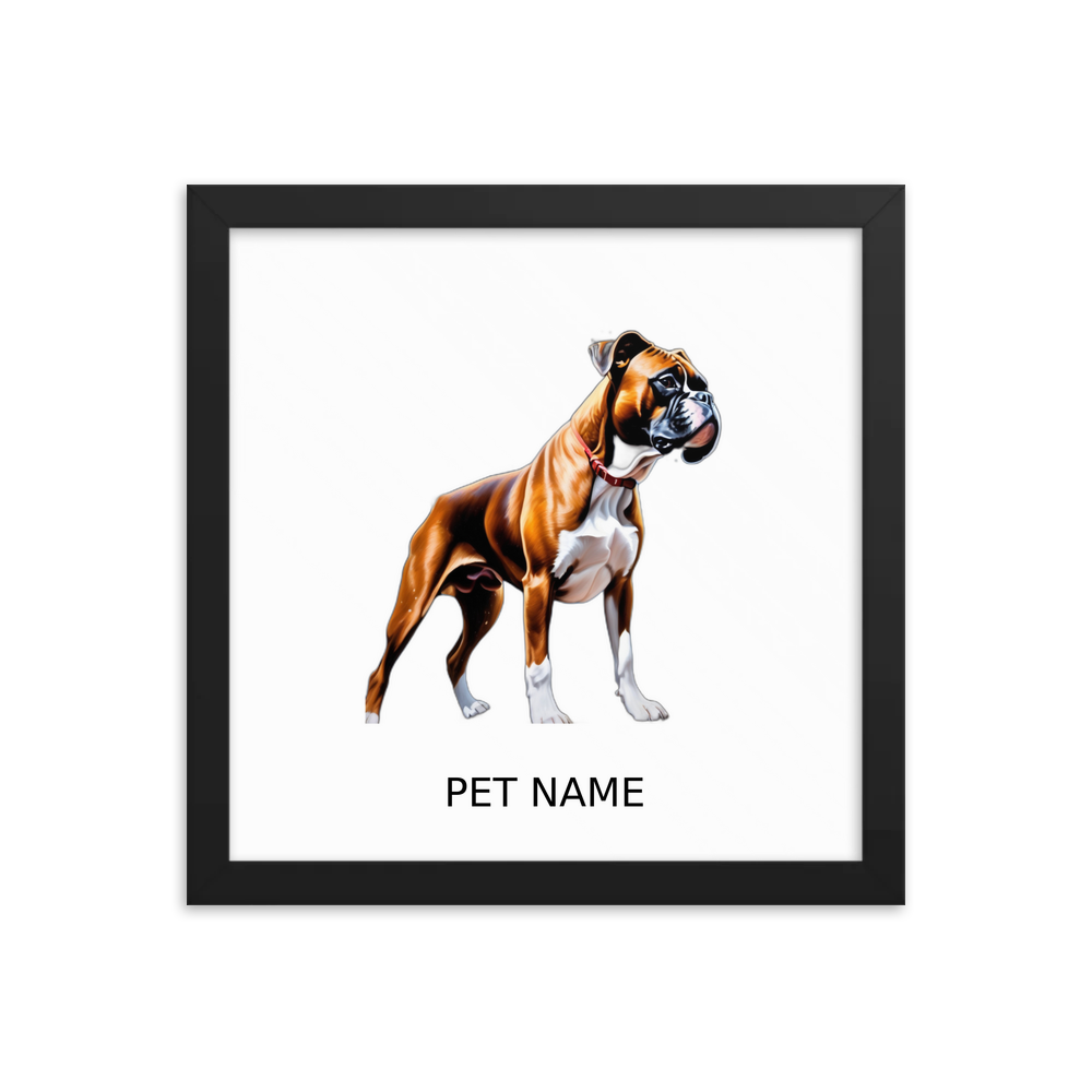 PugMug Custom Boxer Dog Framed Print with Your Pet’s Name