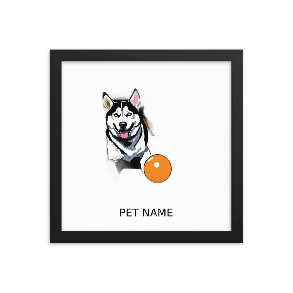 PugMug Custom Siberian Husky Framed Print with Your Pet’s Name