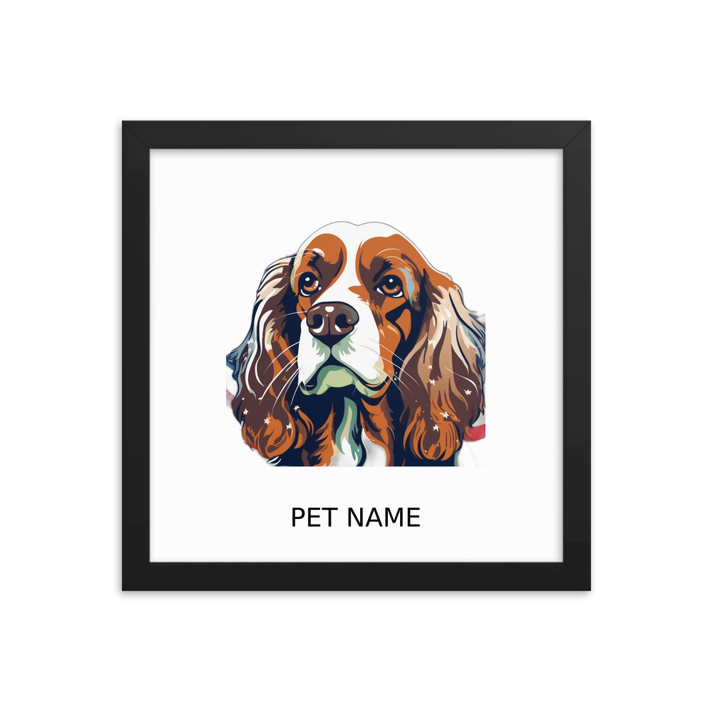 PugMug Custom Cocker Spaniel Framed Print with Your Pet’s Name