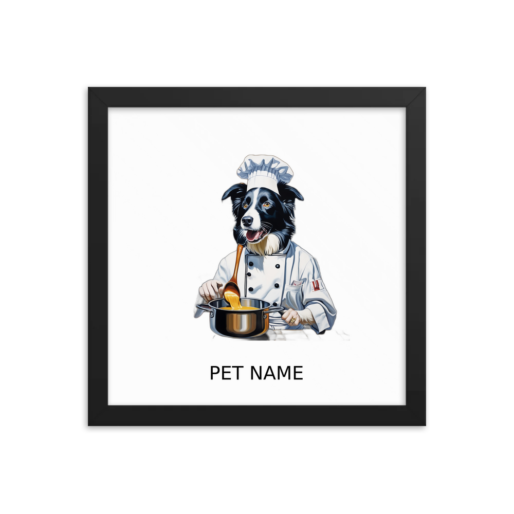 PugMug Custom Border Collie Framed Print with Your Pet’s Name