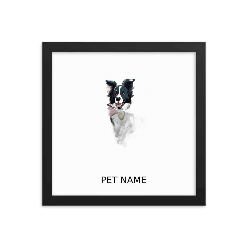 PugMug Custom Border Collie Framed Print with Your Pet’s Name