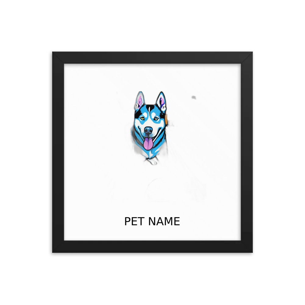 PugMug Custom Siberian Husky Framed Print with Your Pet’s Name