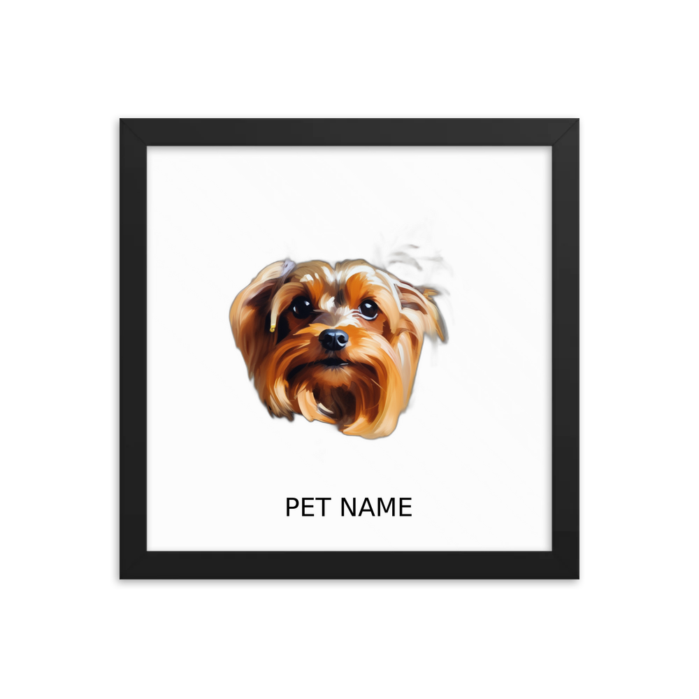 PugMug Custom Yorkshire Terrier Framed Print with Your Pet’s Name