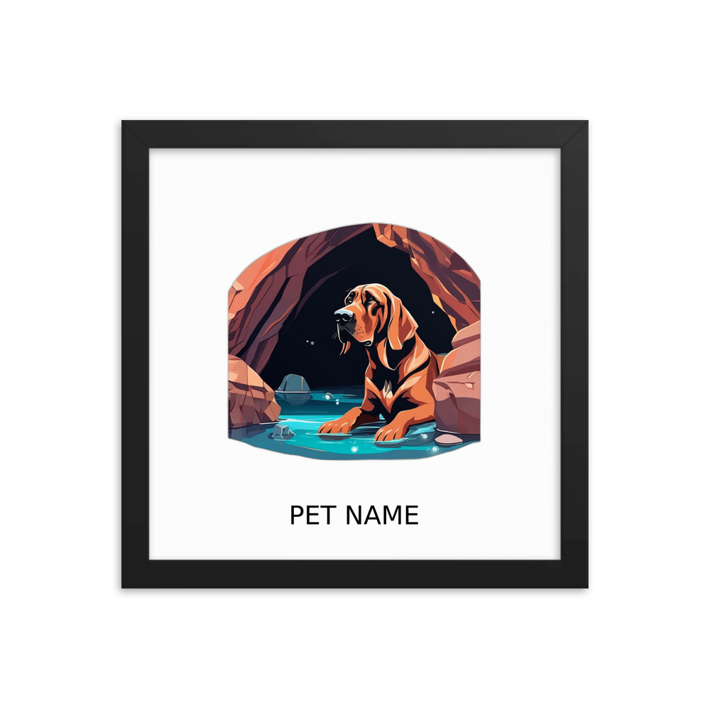 PugMug Custom Bloodhound Framed Print with Your Pet’s Name