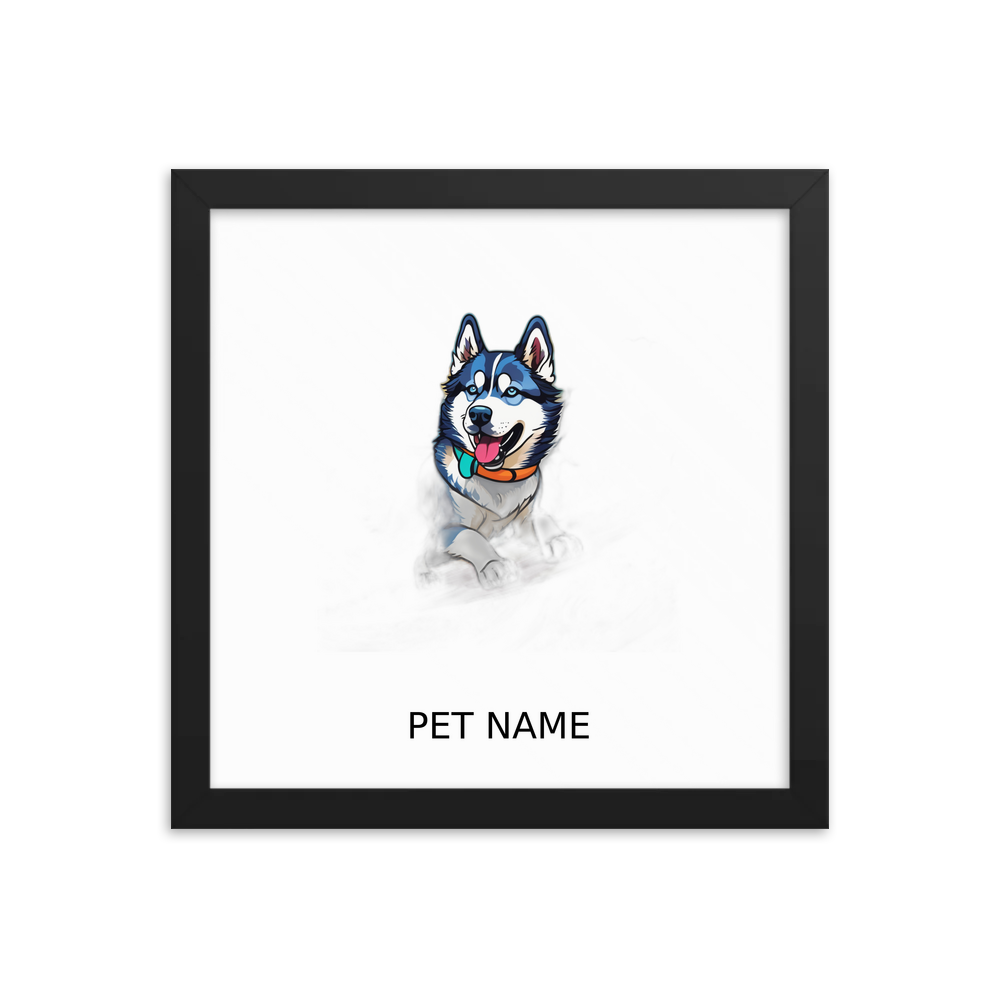 PugMug Custom Siberian Husky Framed Print with Your Pet’s Name