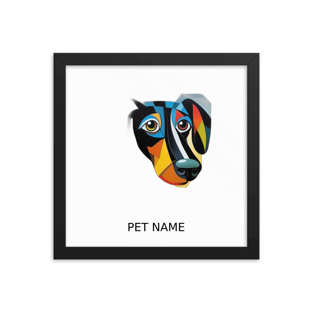 PugMug Custom Black Dachshund Framed Print with Your Pet’s Name