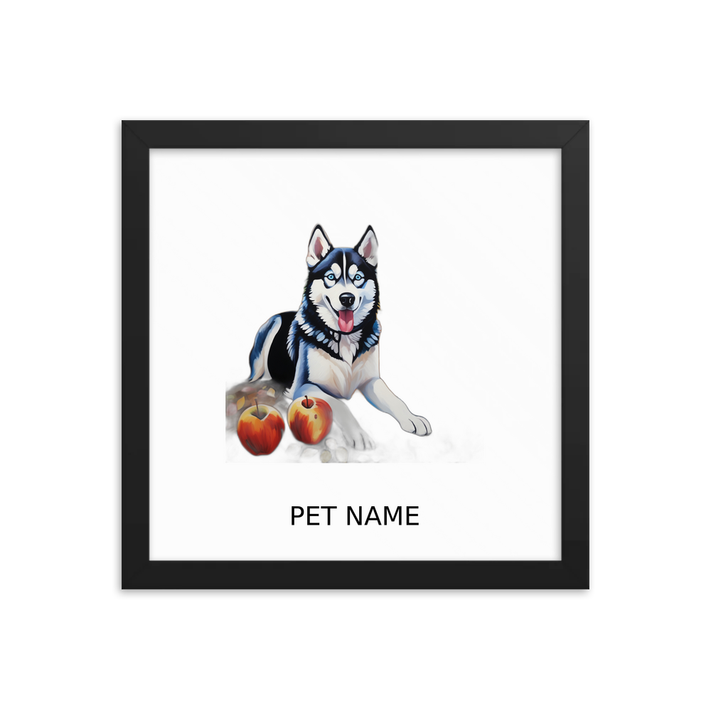 PugMug Custom Siberian Husky Framed Print with Your Pet’s Name