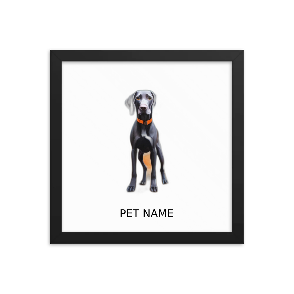 PugMug Custom Weimaraner Framed Print with Your Pet’s Name