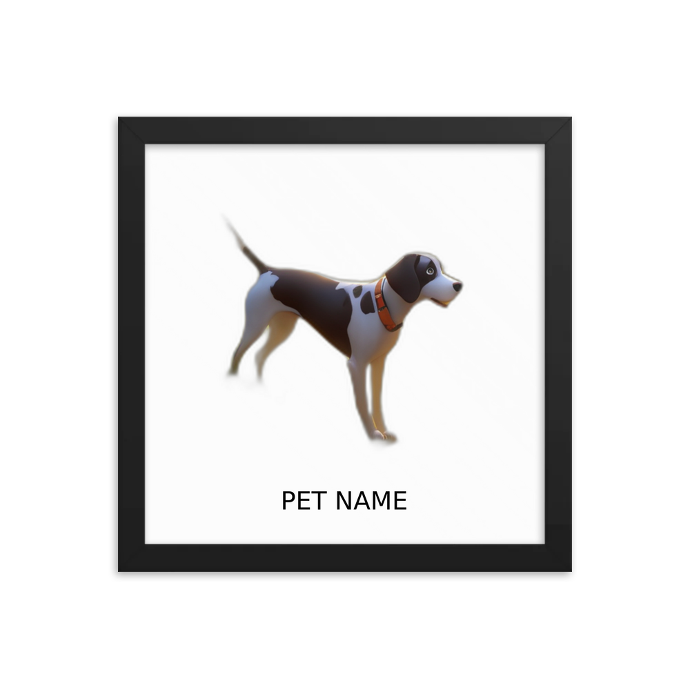 PugMug Custom Pointer Dog Framed Print with Your Pet’s Name