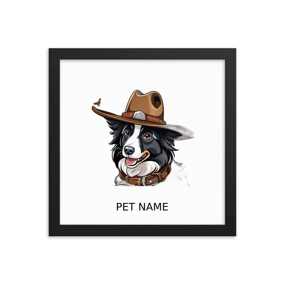PugMug Custom Border Collie Framed Print with Your Pet’s Name