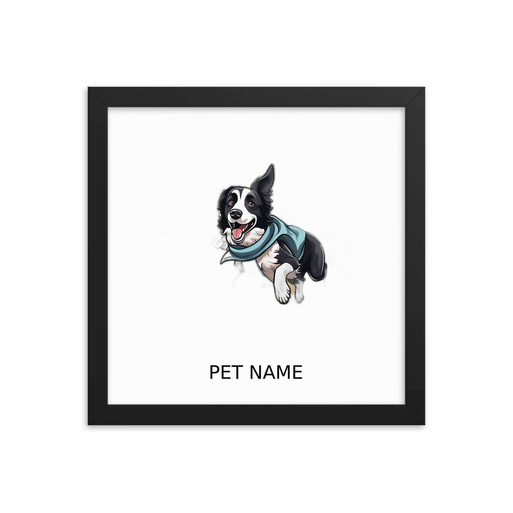 PugMug Custom Border Collie Framed Print with Your Pet’s Name