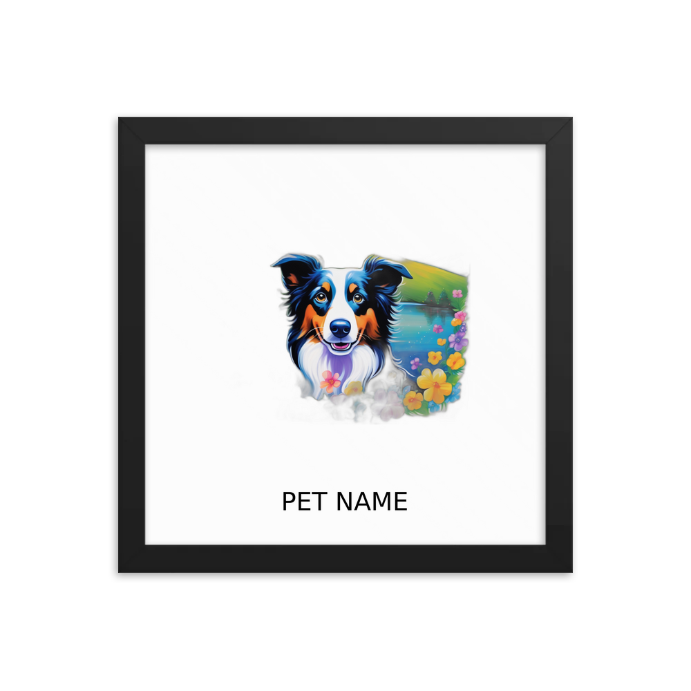 PugMug Custom Border Collie Framed Print with Your Pet’s Name
