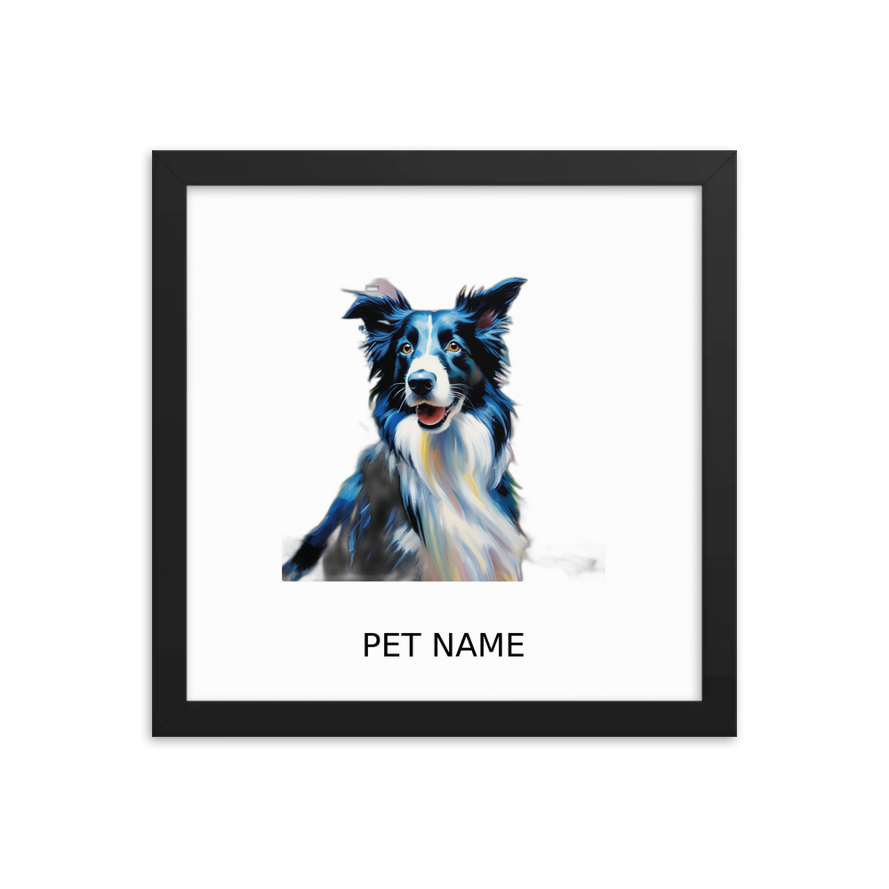 PugMug Custom Border Collie Framed Print with Your Pet’s Name