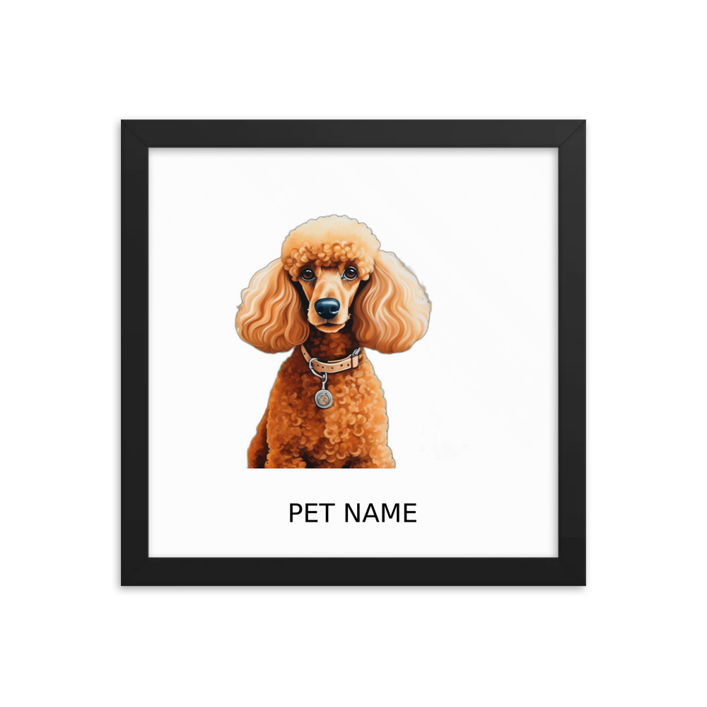 PugMug Custom Tan Poodle Framed Print with Your Pet’s Name